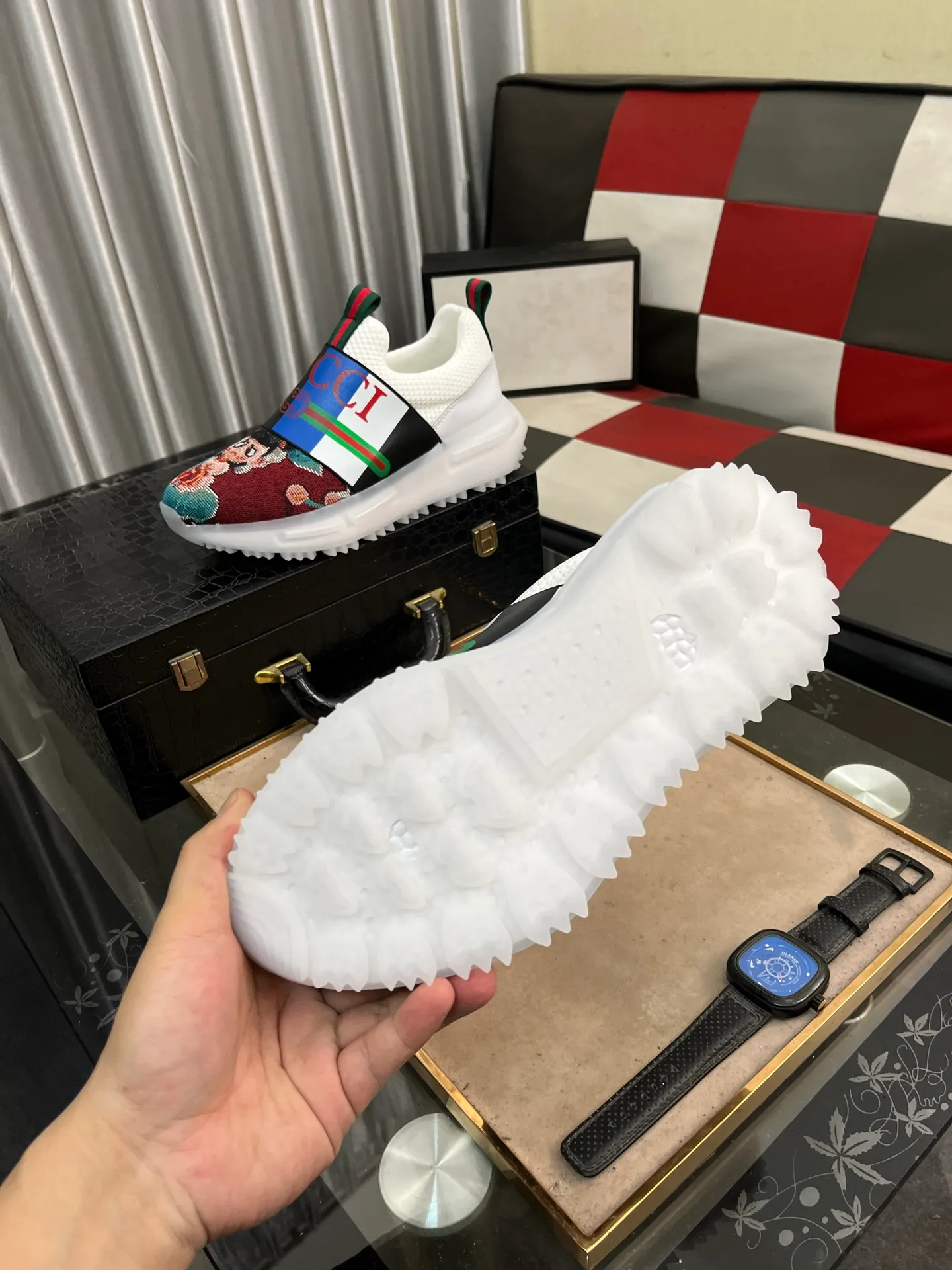 Men's shoes 💰458⌚️⌚️ (GUCCI-Gucci) luxury brand sports and casual shoes, imported original material, sheepskin lining, high-end and comfortable, original outsole is light and wear-resistant! Purely handmade, details determine quality! 38-443️⃣colors available